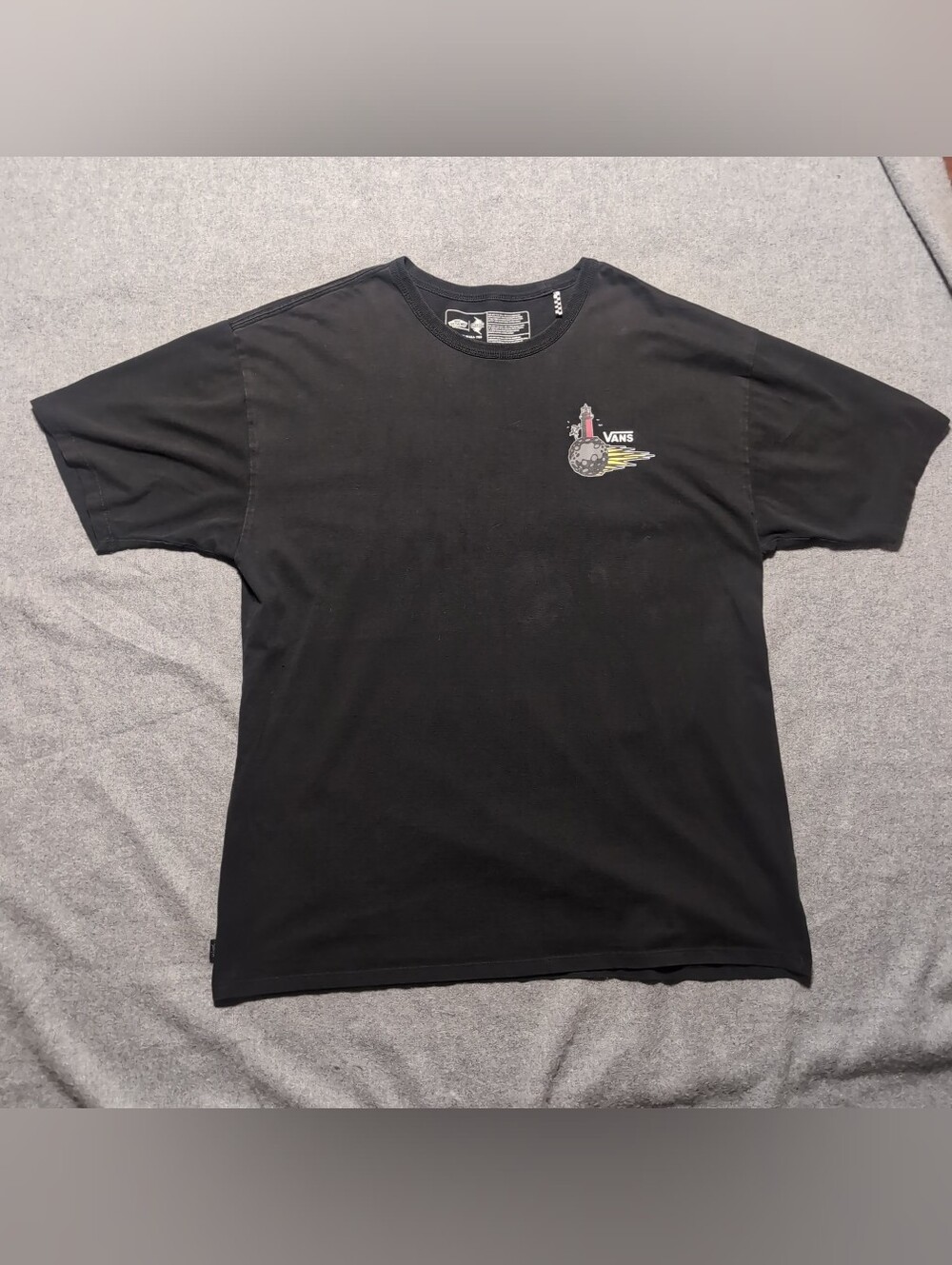 Vans Off The Wall Wright Space Lighthouse Graphic T-Shirt Black XL Mens